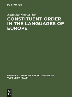 cover image of Constituent Order in the Languages of Europe